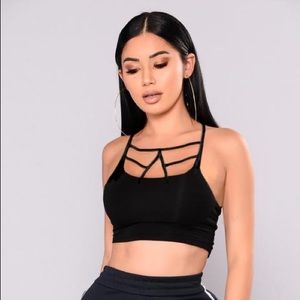 Charlotte Russe Spider Cage Black Crop Top
